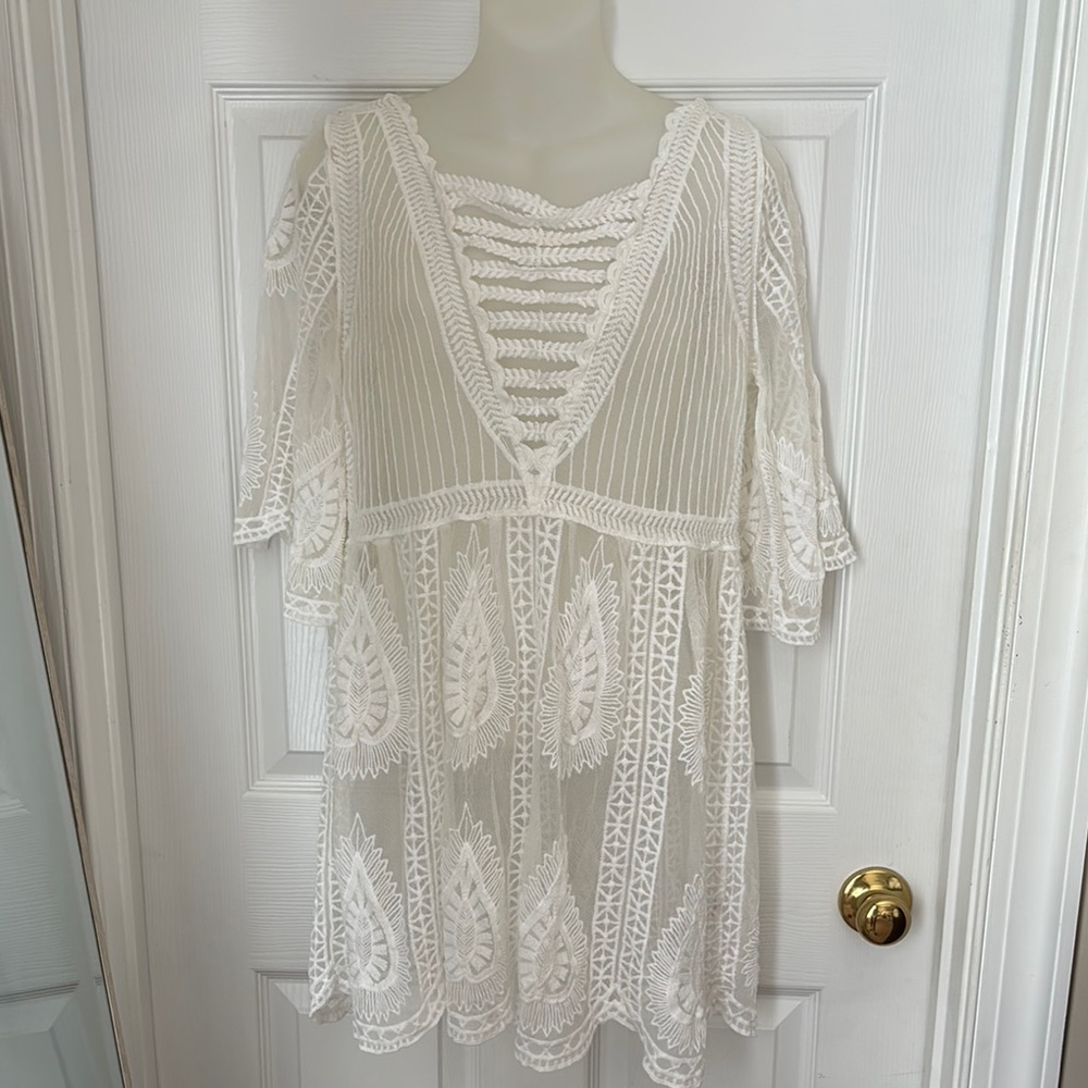 Cupshe Cream Lace Coverup Swim
